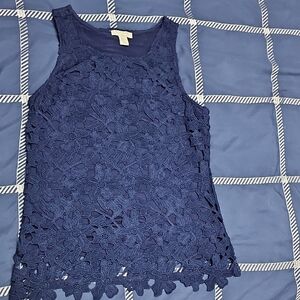 Saint Tropez West Blue Lace Blouse